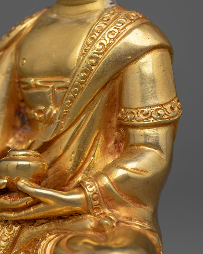 Amitabha Buddha Gold-Gilded 14cm Statue | A Beacon of Infinite Light and Compassion