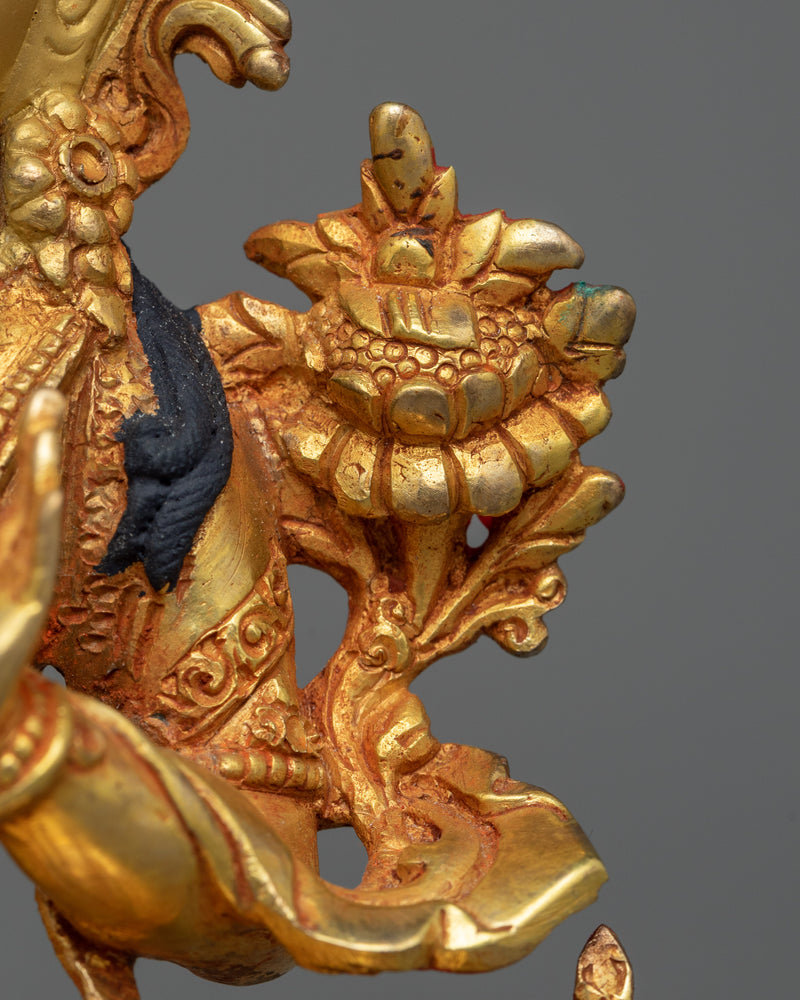 Manjushri Small Gold-Gilded Statue | A Beacon of Wisdom and Enlightenment