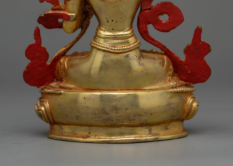 Manjushri Small Gold-Gilded Statue | A Beacon of Wisdom and Enlightenment