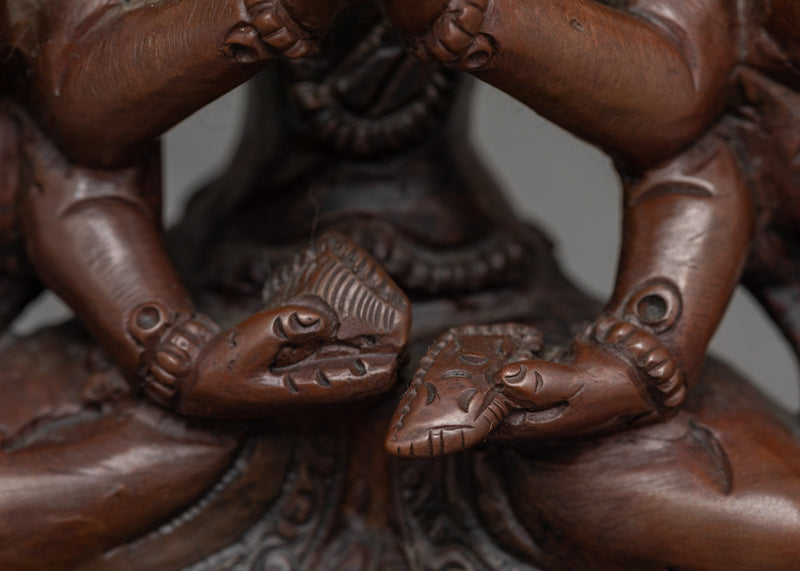 Goddess Cundi Oxidized Statue | Symbol of Compassionate Wisdom