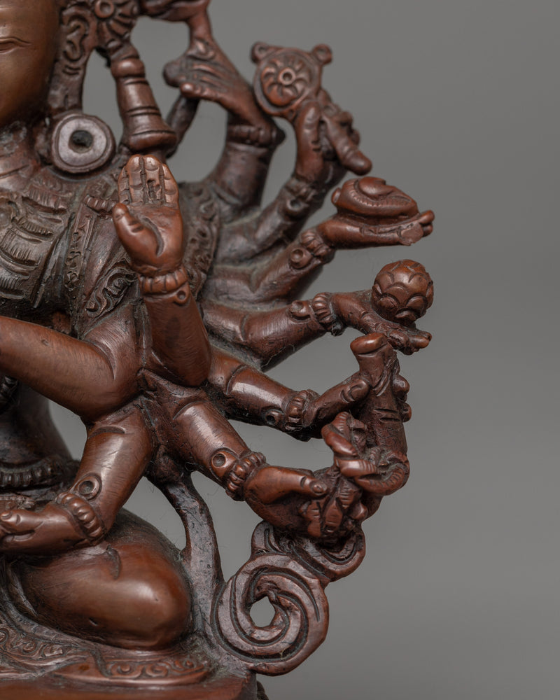 Goddess Cundi Oxidized Statue | Symbol of Compassionate Wisdom