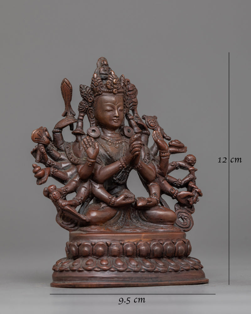 Goddess Cundi Oxidized Statue | Symbol of Compassionate Wisdom