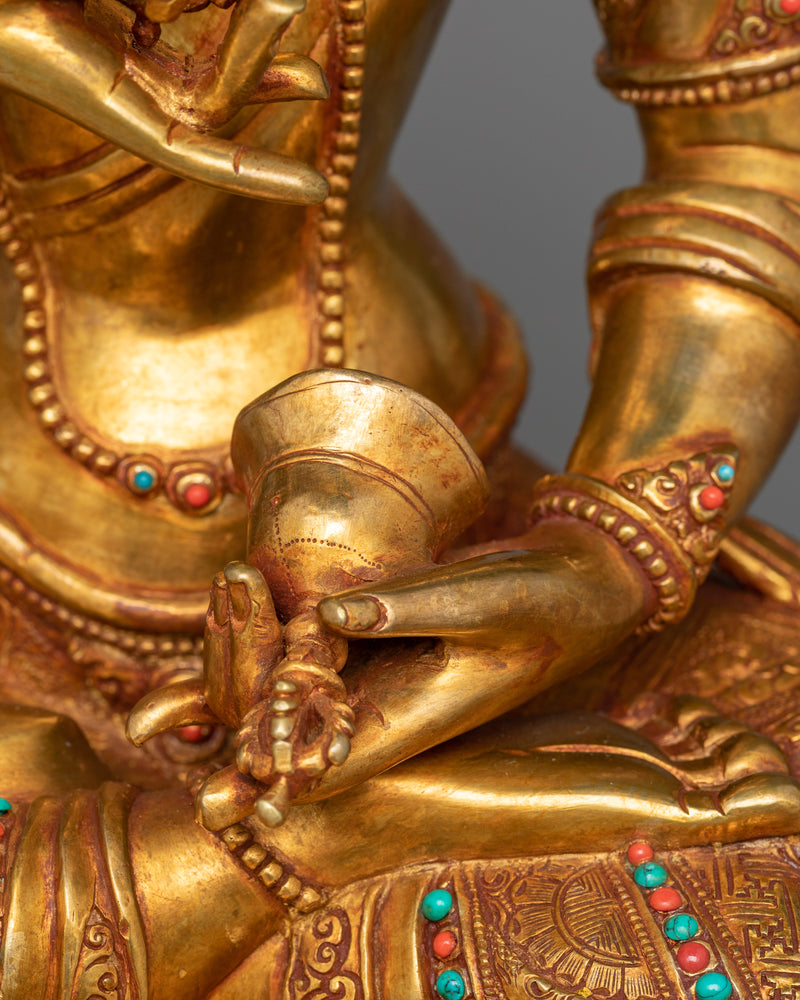 Vajrasattva Gold Gilded Sculpture | Purification and Spiritual Clarity