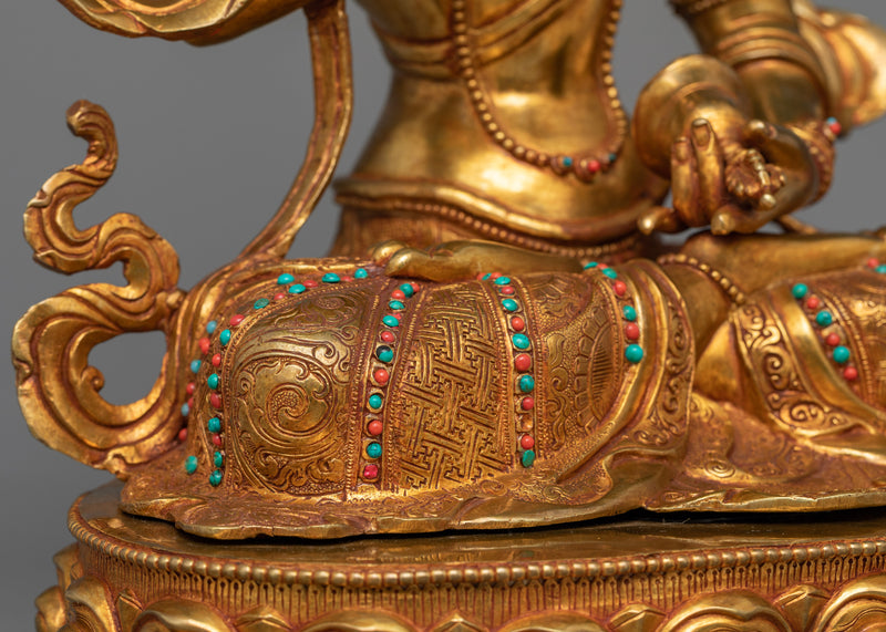 Vajrasattva Gold Gilded Sculpture | Purification and Spiritual Clarity