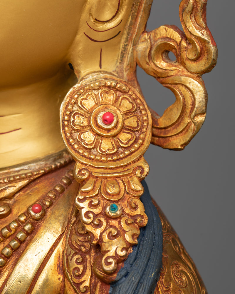 Vajrasattva Gold Gilded Sculpture | Purification and Spiritual Clarity