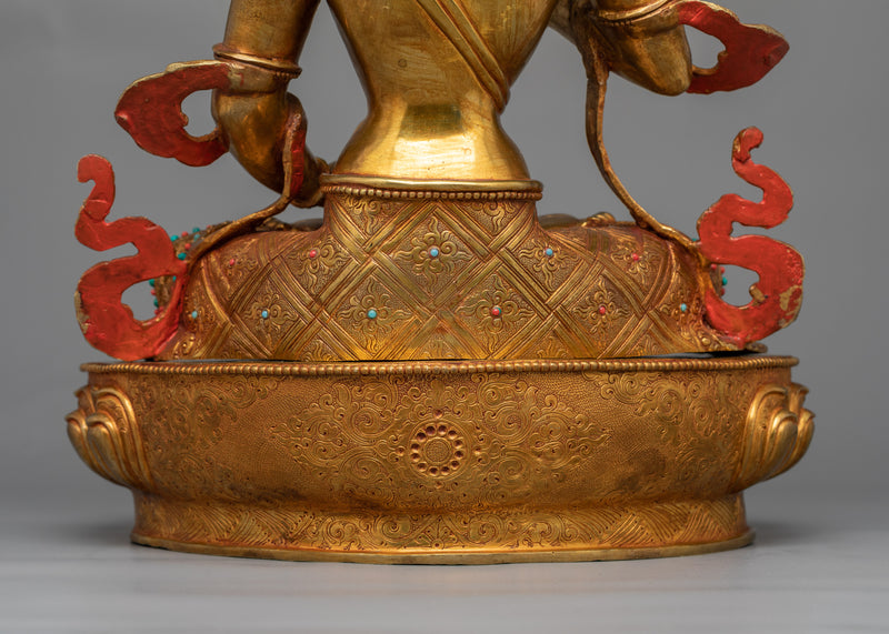 Vajrasattva Gold Gilded Sculpture | Purification and Spiritual Clarity