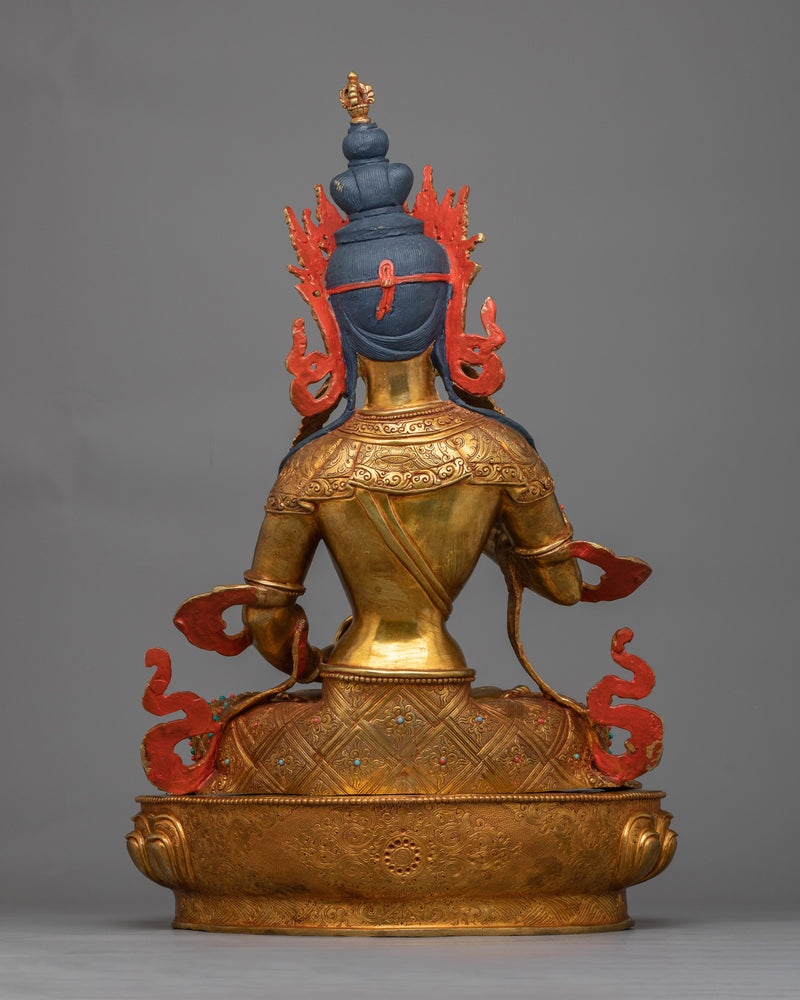 Vajrasattva Gold Gilded Sculpture | Purification and Spiritual Clarity