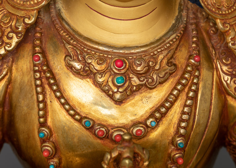 Vajrasattva Gold Gilded Sculpture | Purification and Spiritual Clarity