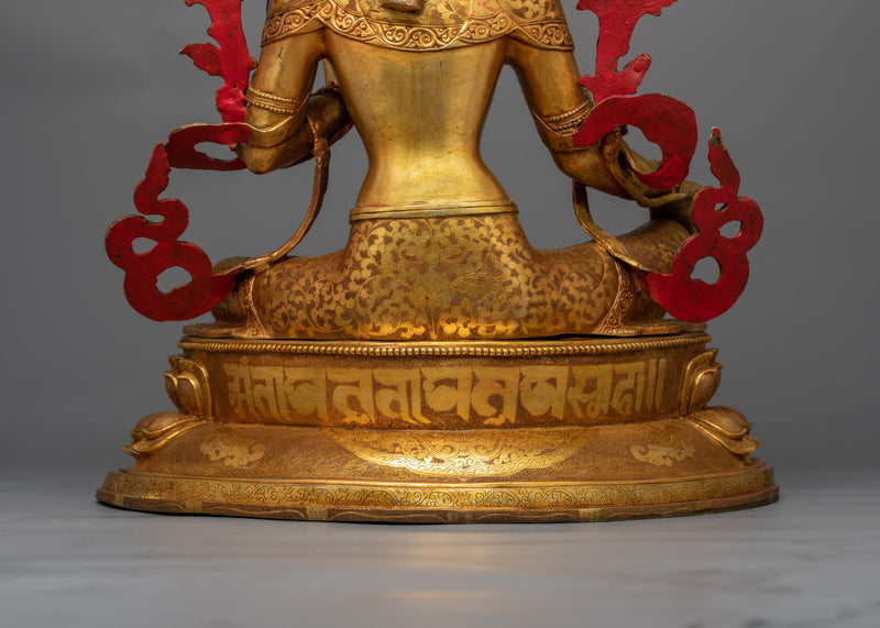 Green Tara 49cm Gold Gilded Statue | Embodiment of Compassionate Protection