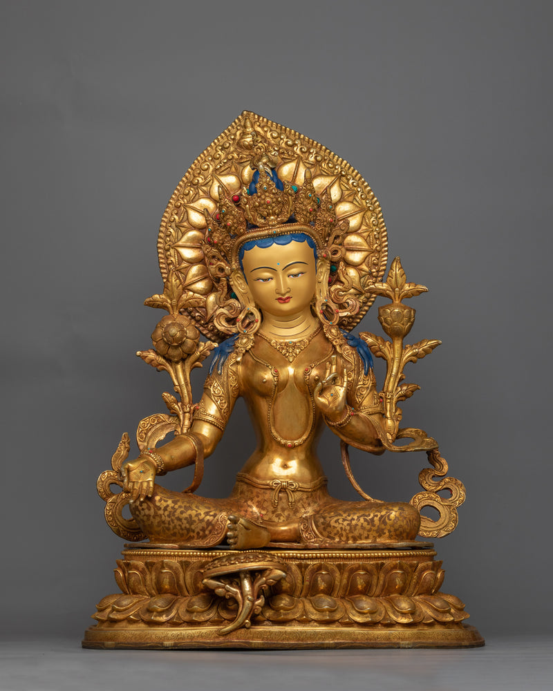 green-tara-49cm-gold-gilded