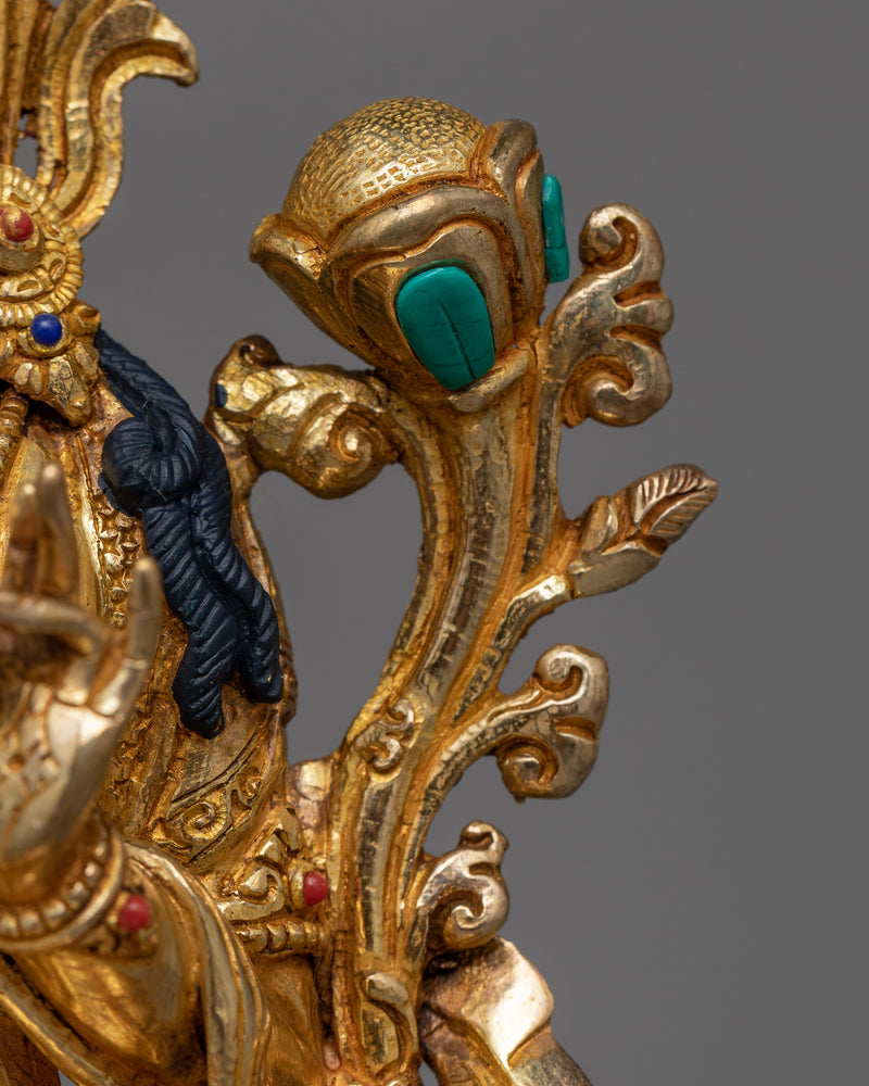 Green Tara Beautifully Gold-Gilded Statue | A Symbol of Compassionate Grace