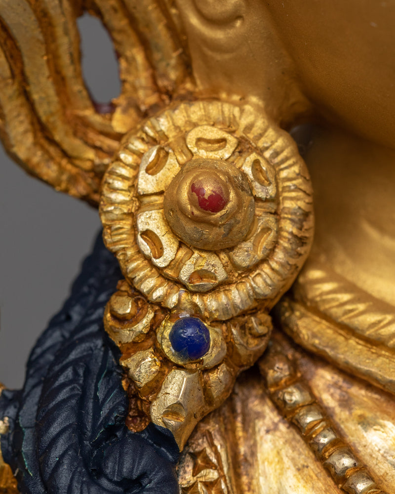 Green Tara Beautifully Gold-Gilded Statue | A Symbol of Compassionate Grace