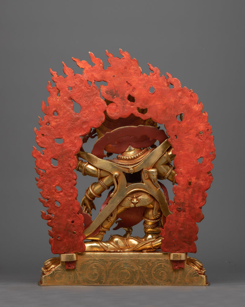 Six-Armed Mahakala Gold-Gilded Statue | A Symbol of Protection and Power