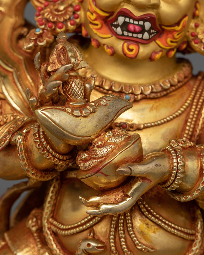 Six-Armed Mahakala Gold-Gilded Statue | A Symbol of Protection and Power