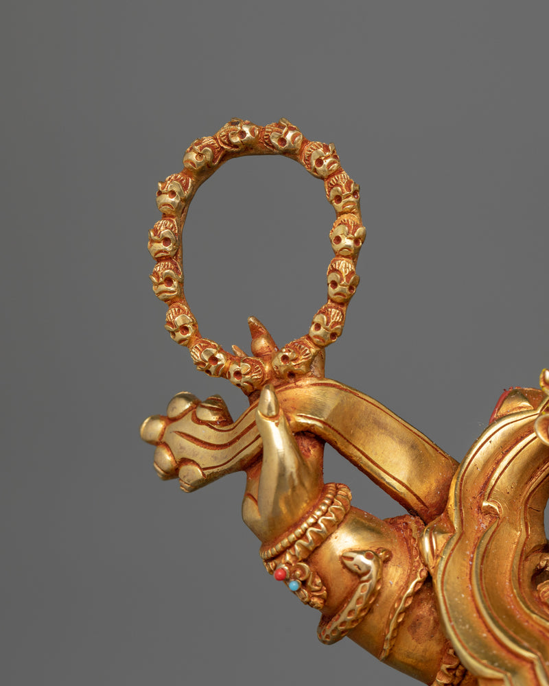 Six-Armed Mahakala Gold-Gilded Statue | A Symbol of Protection and Power