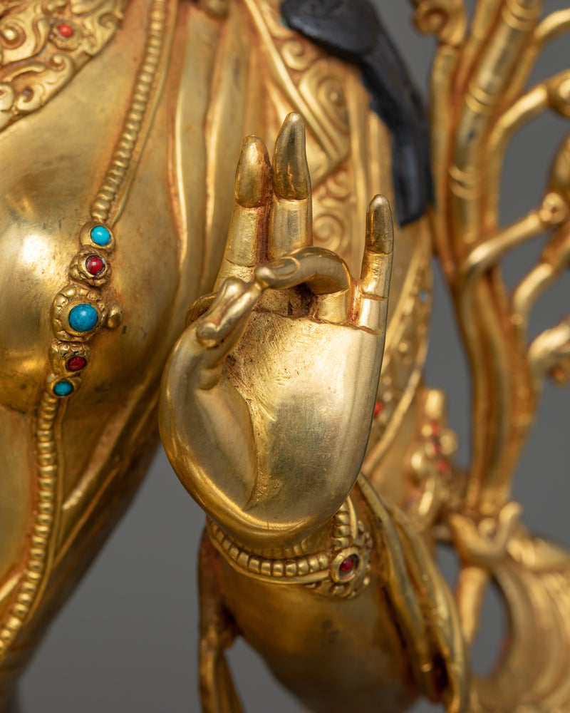 Green Tara Gold-Gilded 50cm Statue | A Radiant Symbol of Compassion and Enlightenment