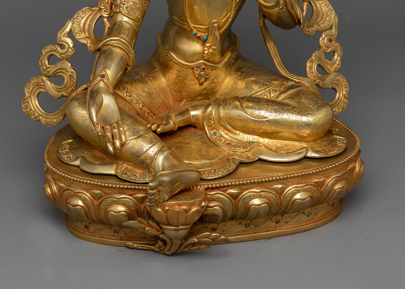 Green Tara Gold-Gilded 50cm Statue | A Radiant Symbol of Compassion and Enlightenment