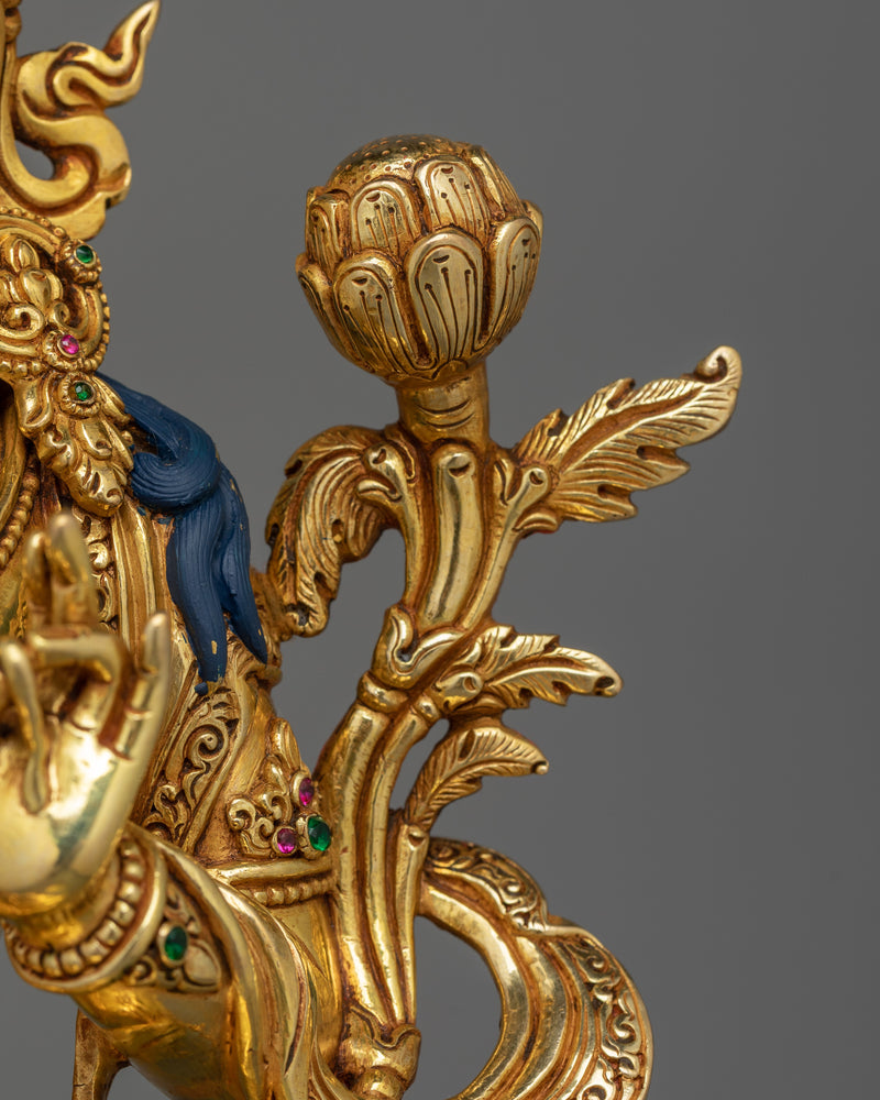 Green Tara Gold-Gilded 32cm Statue | A Radiant Symbol of Compassion and Protective