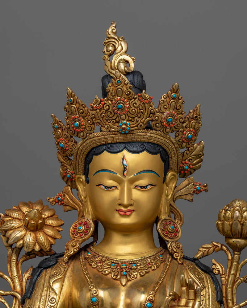 white-tara-gold-gilded-50cm