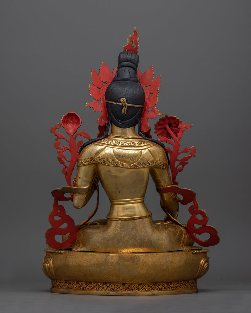 White Tara Gold-Gilded 50cm Statue | A Radiant Symbol of Compassion and Longevity