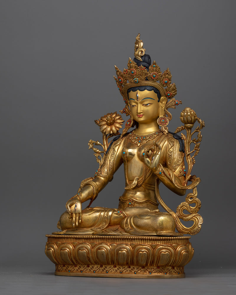 white-tara-gold-gilded-50cm