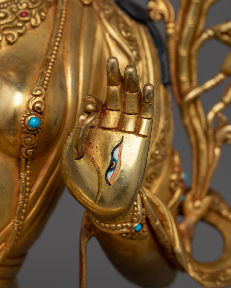 White Tara Gold-Gilded 50cm Statue | A Radiant Symbol of Compassion and Longevity