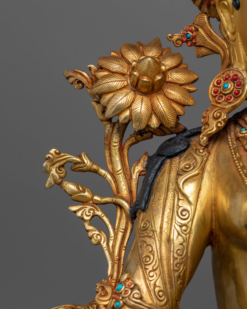 White Tara Gold-Gilded 50cm Statue | A Radiant Symbol of Compassion and Longevity