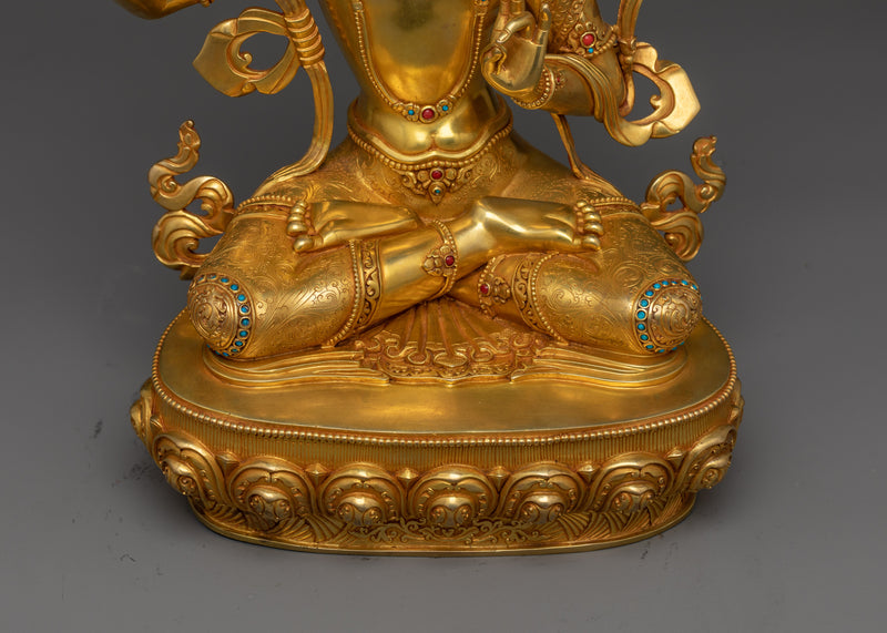 An Insightful Deity Manjusri Statue | Embodiment of Wisdom and Enlightenment