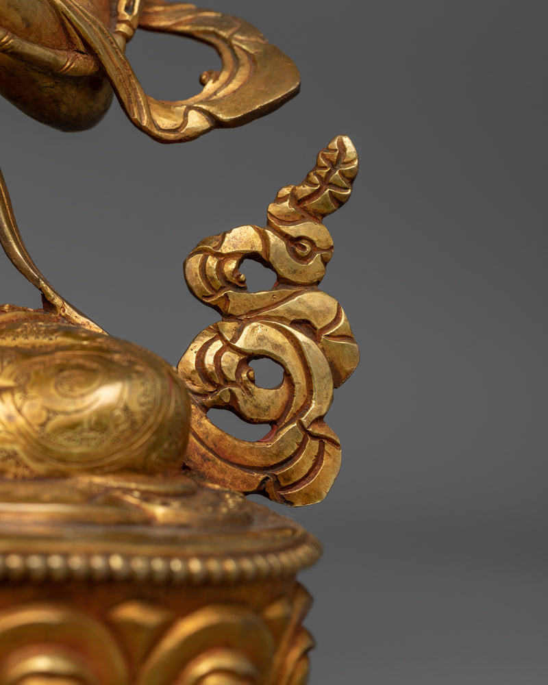 Green Tara Gold-Gilded Antique Touch Statue | A Symbol of Compassion and Protection