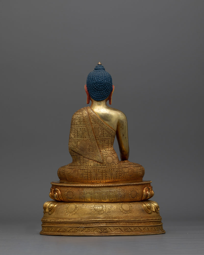 Shakyamuni Buddha Gold-Gilded 12 Inches Statue | A Symbol of Peace and Enlightenment