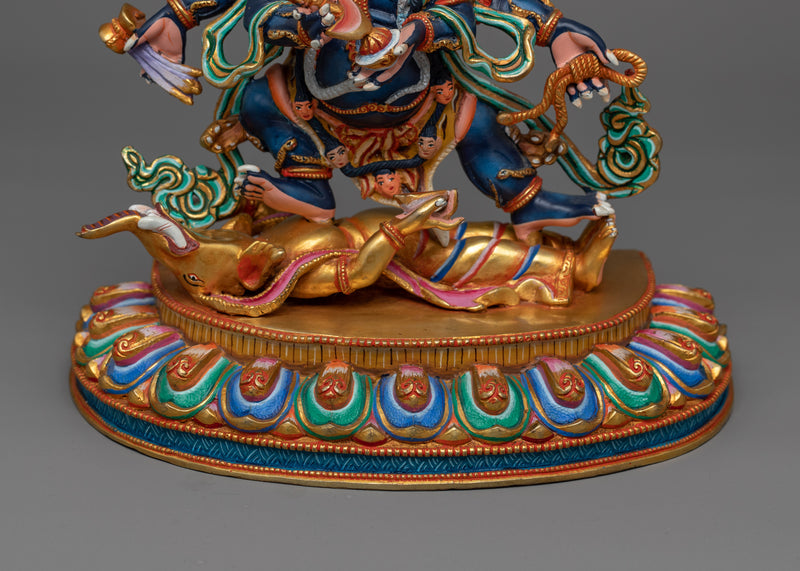 Six-Arms Mahakala Handcrafted Statue | A Beacon of Sacred Power