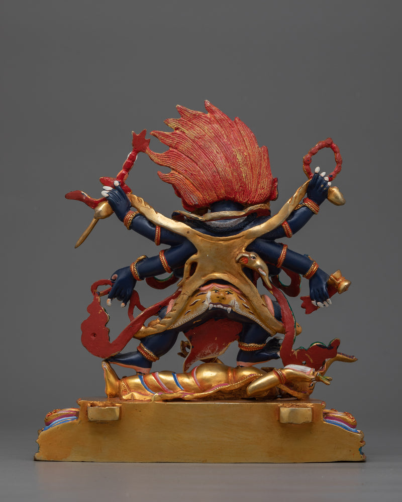 Six-Arms Mahakala Handcrafted Statue | A Beacon of Sacred Power