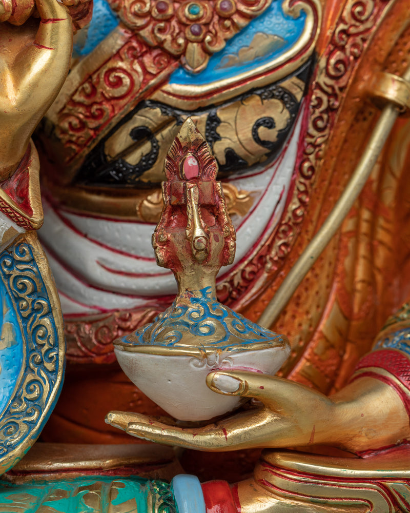 Guru Rinpoche A Tantric Master Colored Statue | Embodiment of Wisdom and Power