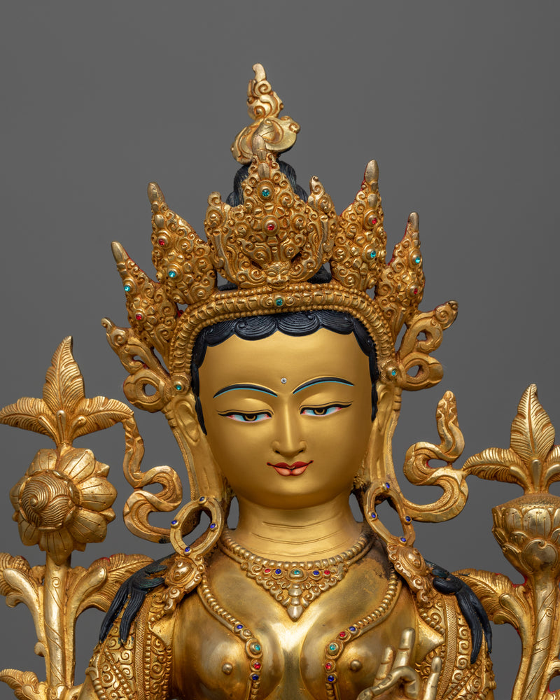 green-tara-48cm-gold-gilded