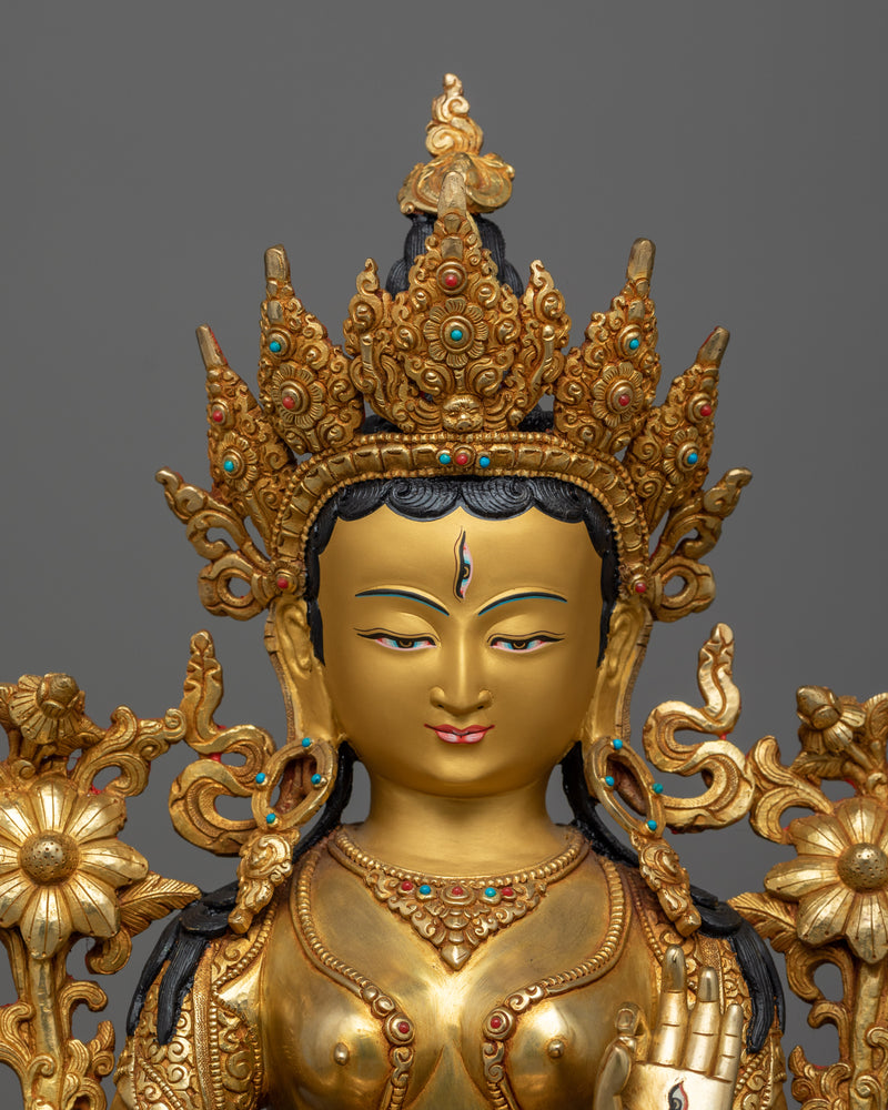 white-tara-48-cm-elegantly-gold-gilded