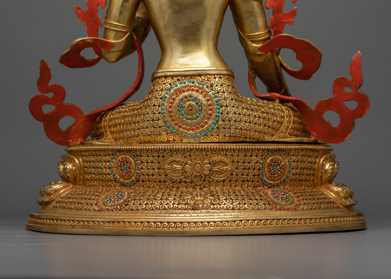 White Tara 48cm Elegantly Gold Gilded Statue | Embodiment of Serenity and Grace