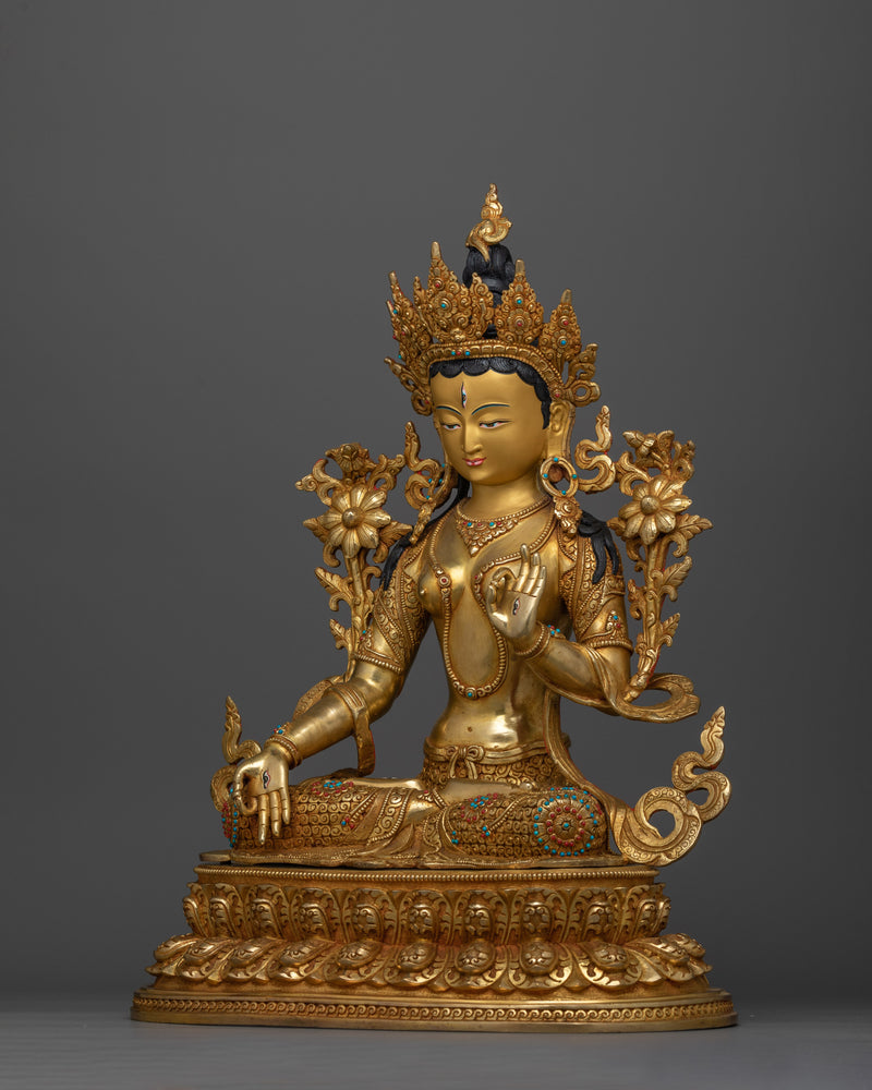 white-tara-48-cm-elegantly-gold-gilded