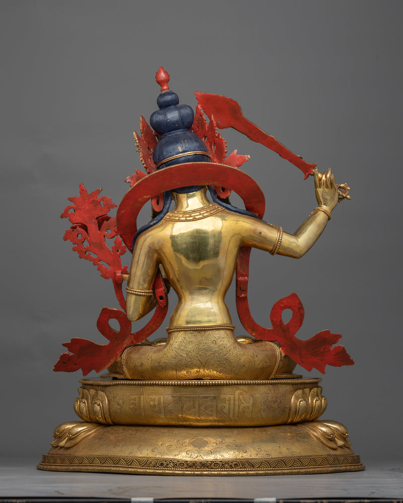 Insight Wisdom Deity Manjushri 53cm Statue | Embodiment of Knowledge and Enlightenment