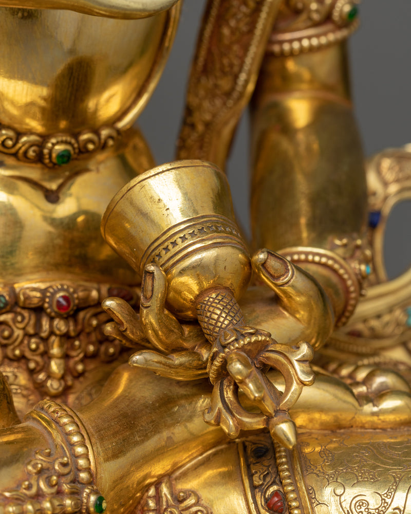 Vajrasattva Gold Gilded 54cm Statue | Embodiment of Purity and Enlightenment