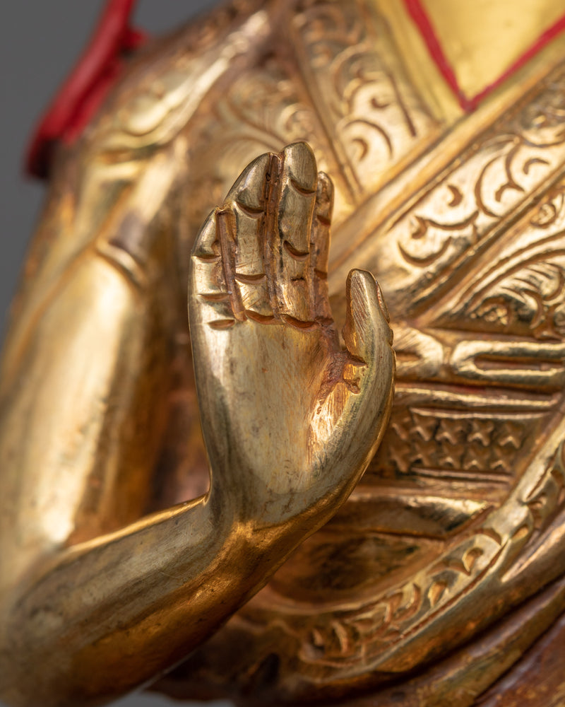 Tsong Khapa with Two Disciples Statue | Embodiment of Wisdom and Spiritual Guidance