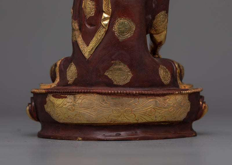 Shakyamuni Buddha Gold Gilded Oxidized Statue | Embodiment of Enlightenment and Serenity