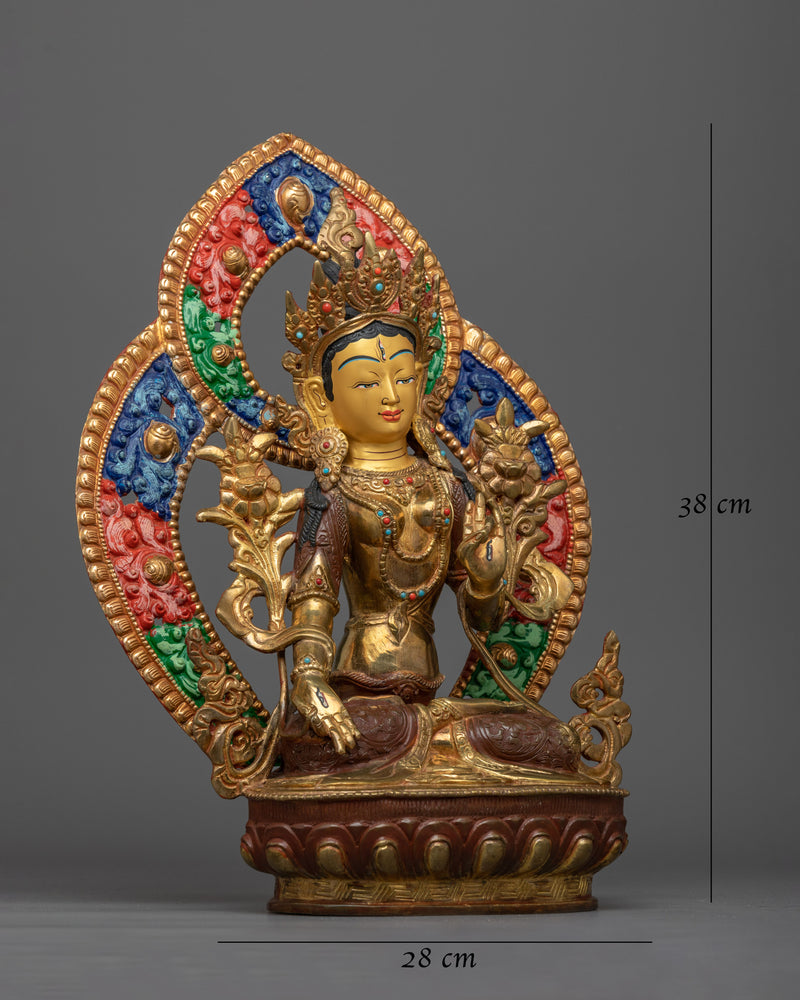 White Tara 38cm Sculpture | Embodiment of Compassion and Serenity