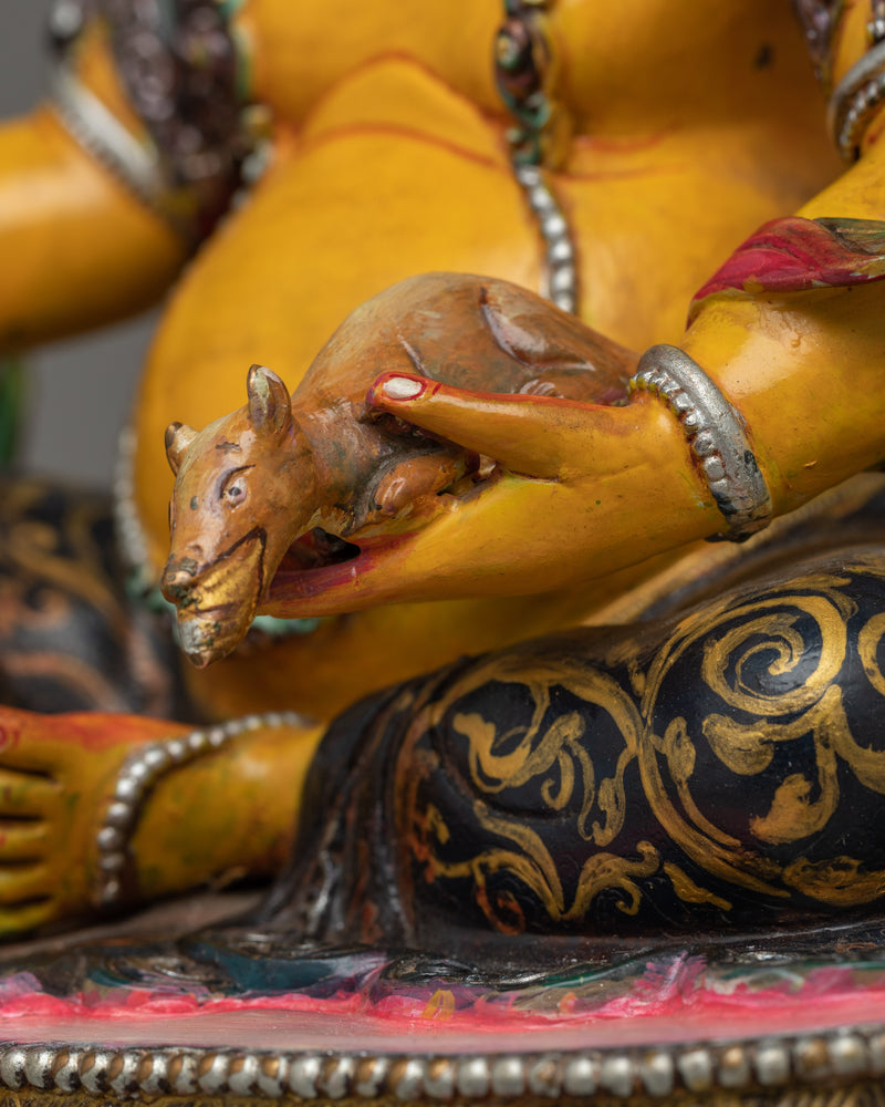 Dzambhala Yellow Colored Statue | Embodiment of Wealth and Compassion