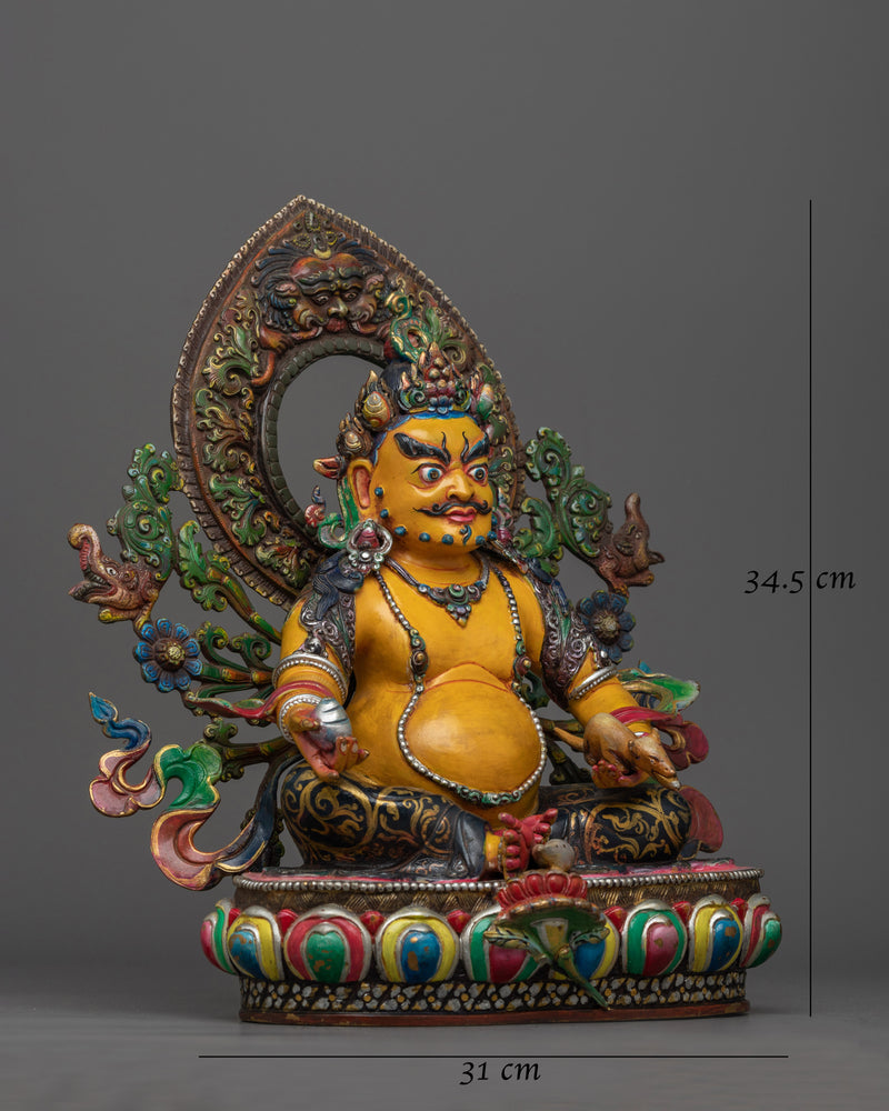 Dzambhala Yellow Colored Statue | Embodiment of Wealth and Compassion