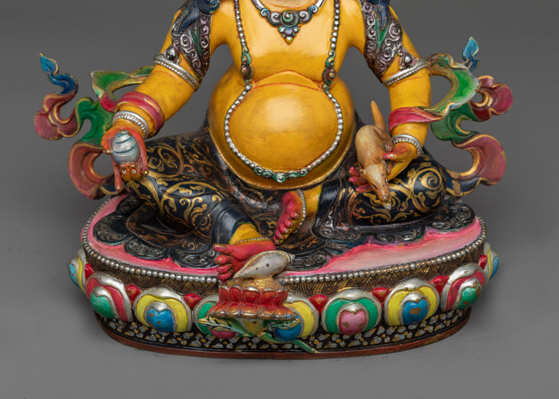 Dzambhala Yellow Colored Statue | Embodiment of Wealth and Compassion