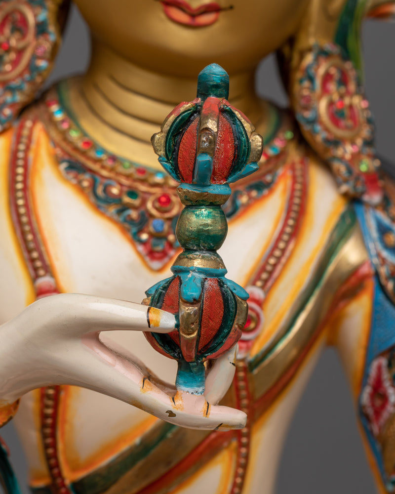 Vajrasattva White Colored Statue | Embodiment of Purity and Enlightenment