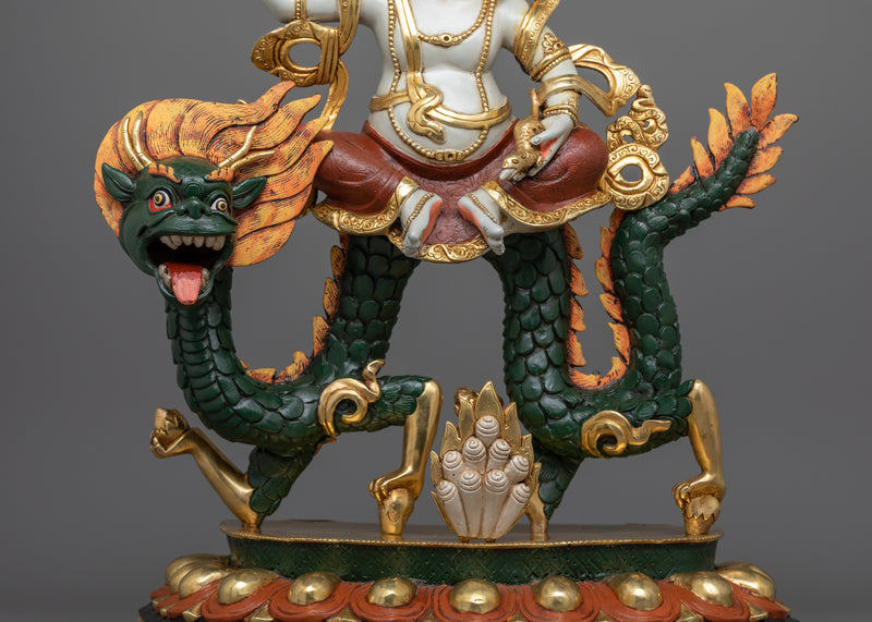 White Dzambhala Colored Sculpture | Embodiment of Wealth and Compassion