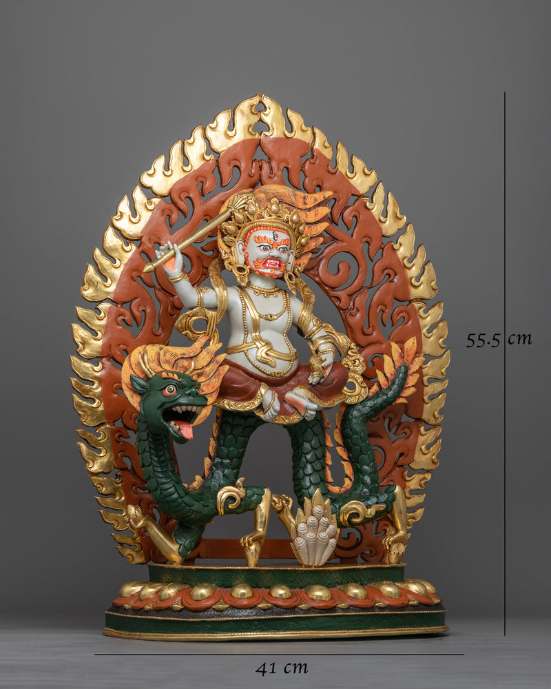 White Dzambhala Colored Sculpture | Embodiment of Wealth and Compassion