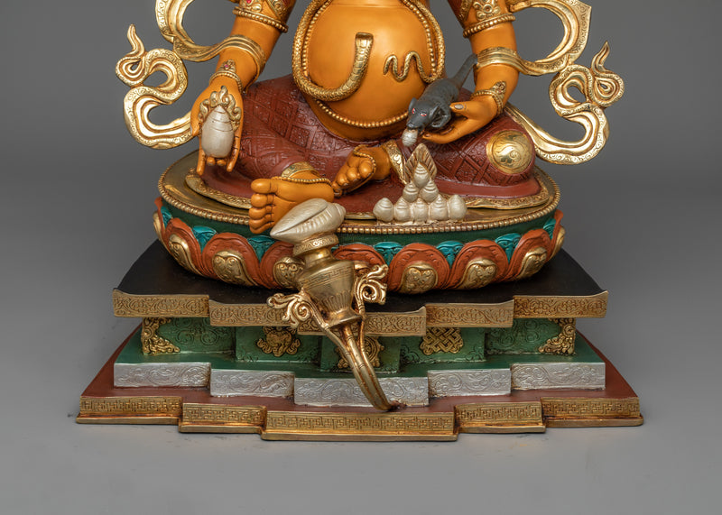 Yellow Dzambhala Colored Statue | Embodiment of Wealth and Compassion