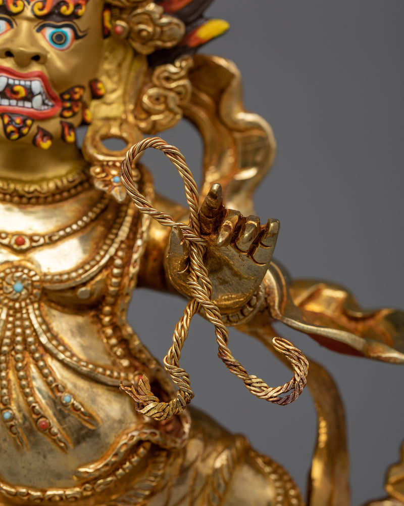 Vajrapani Gold Gilded Statue | Embodiment of Power and Protection